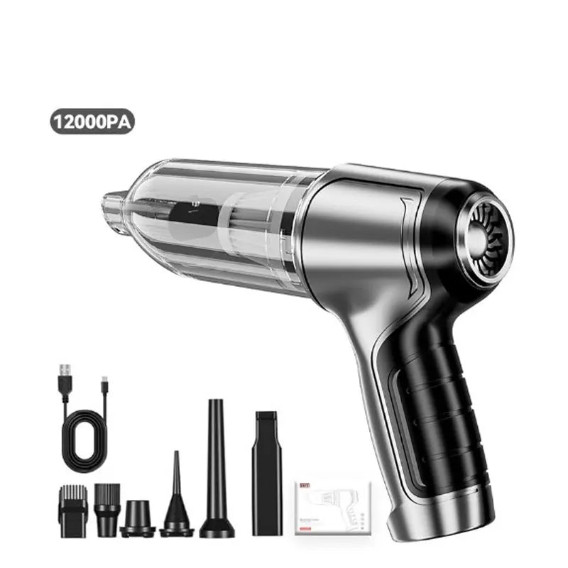 Cordless Mini Car Vacuum Cleaner – Handheld Rechargeable with Built-in Battery