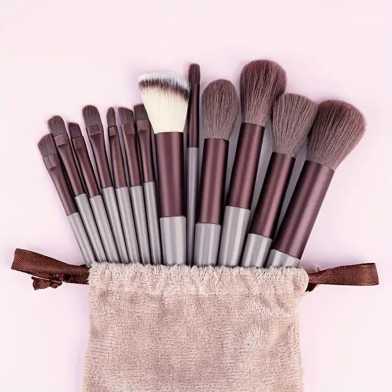 13PCS Soft Makeup Brush Set – Foundation, Eyeshadow & Blending Brushes