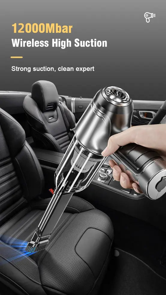 Cordless Mini Car Vacuum Cleaner – Handheld Rechargeable with Built-in Battery