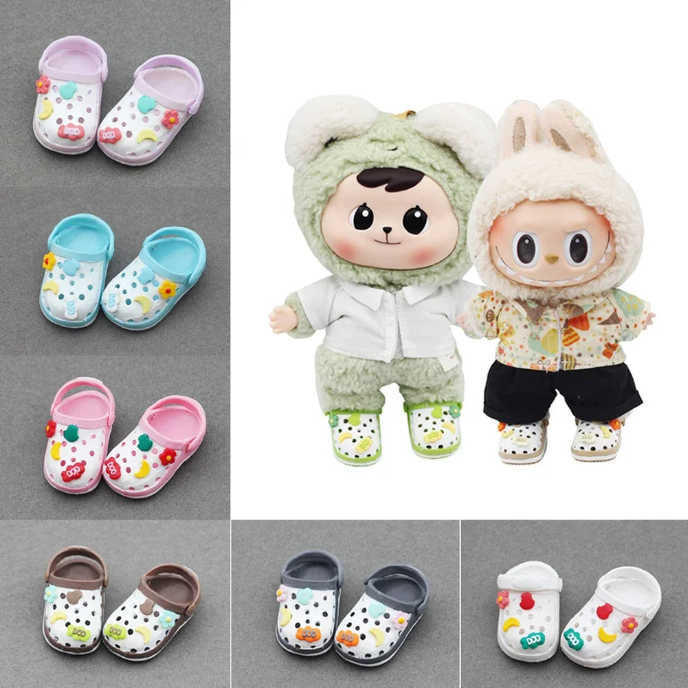 Mini Slippers for Labubu Doll – 17cm Cute Colorful Shoes
