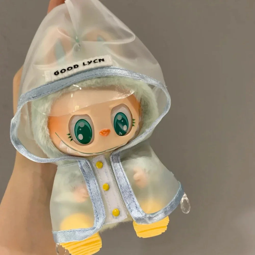 Labubu Raincoat & Boots Set – Fits 15–17cm Dolls