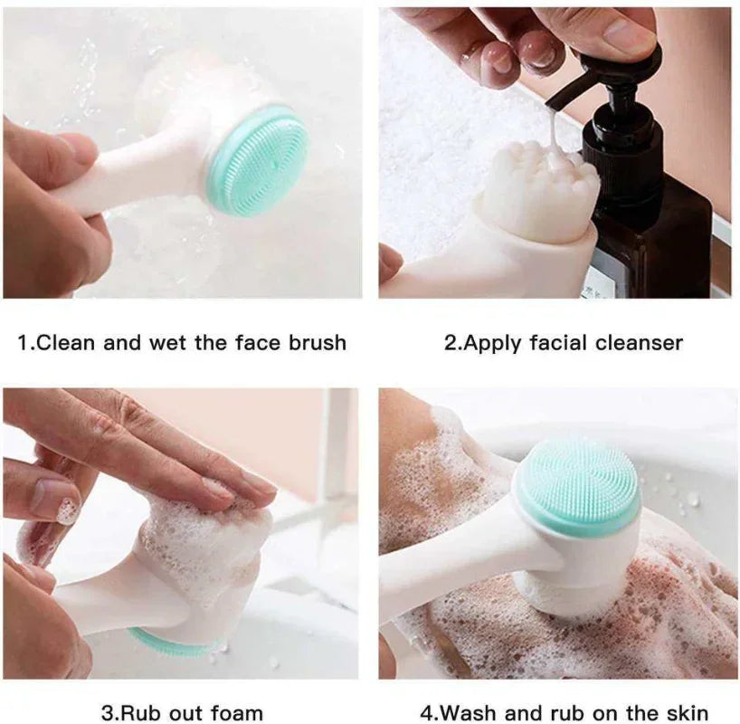 2-in-1 Silicone Face Brush – Deep Cleansing & Gentle Exfoliation