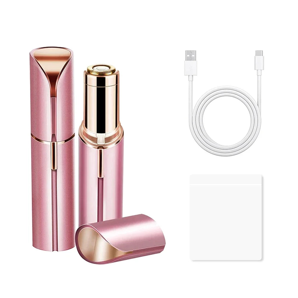 Electric Facial Hair Remover – Lipstick Shape, Painless & Portable Epilator for Eyebrows & Bikini Line