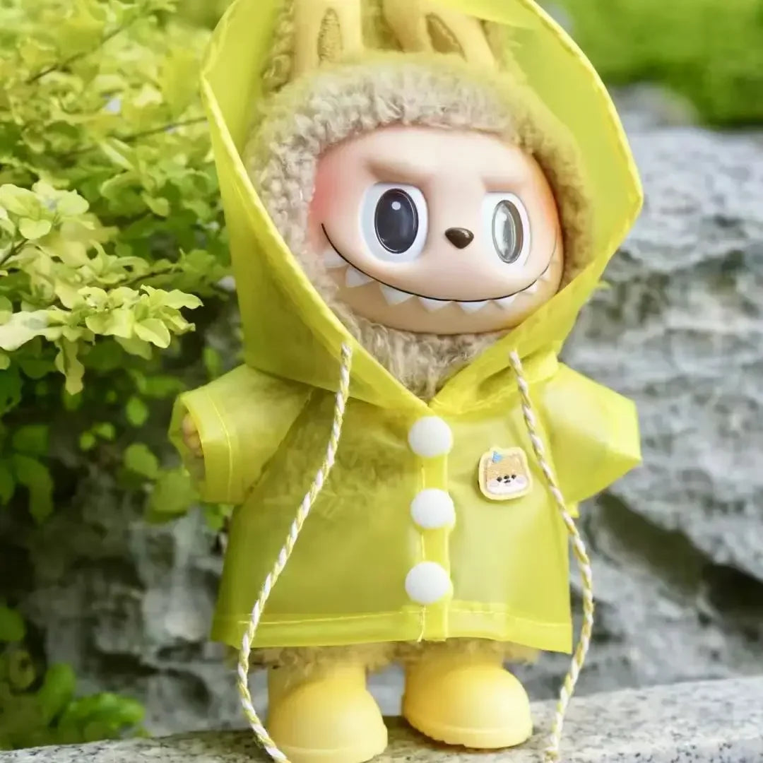 Labubu Raincoat & Boots Set – Fits 15–17cm Dolls