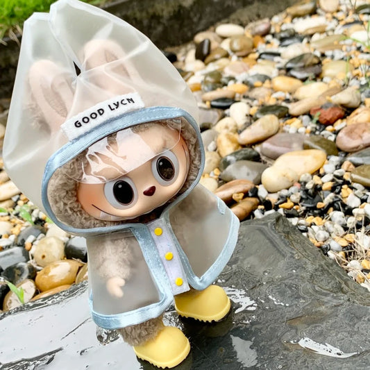 Labubu Raincoat & Boots Set – Fits 15–17cm Dolls