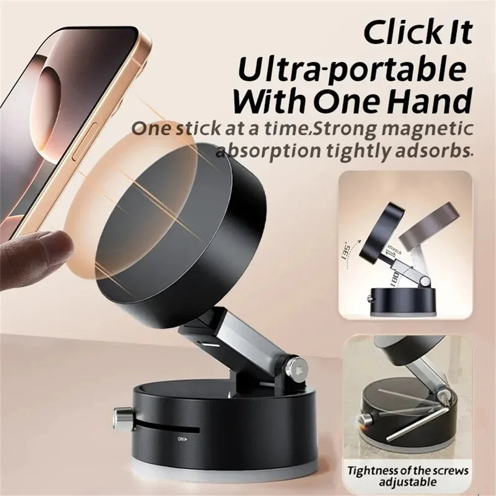Adjustable Magnetic Car Phone Mount – Double-Sided Suction Cup Holder for Dashboard & Windshield
