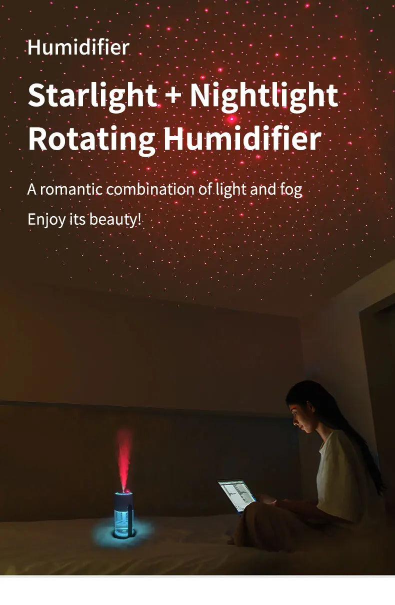 USB Starry Sky Humidifier – Heavy Fog Aromatherapy Diffuser for Car, Home & Desk