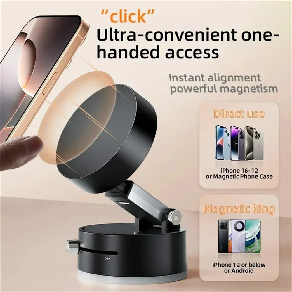 Adjustable Magnetic Car Phone Mount – Double-Sided Suction Cup Holder for Dashboard & Windshield