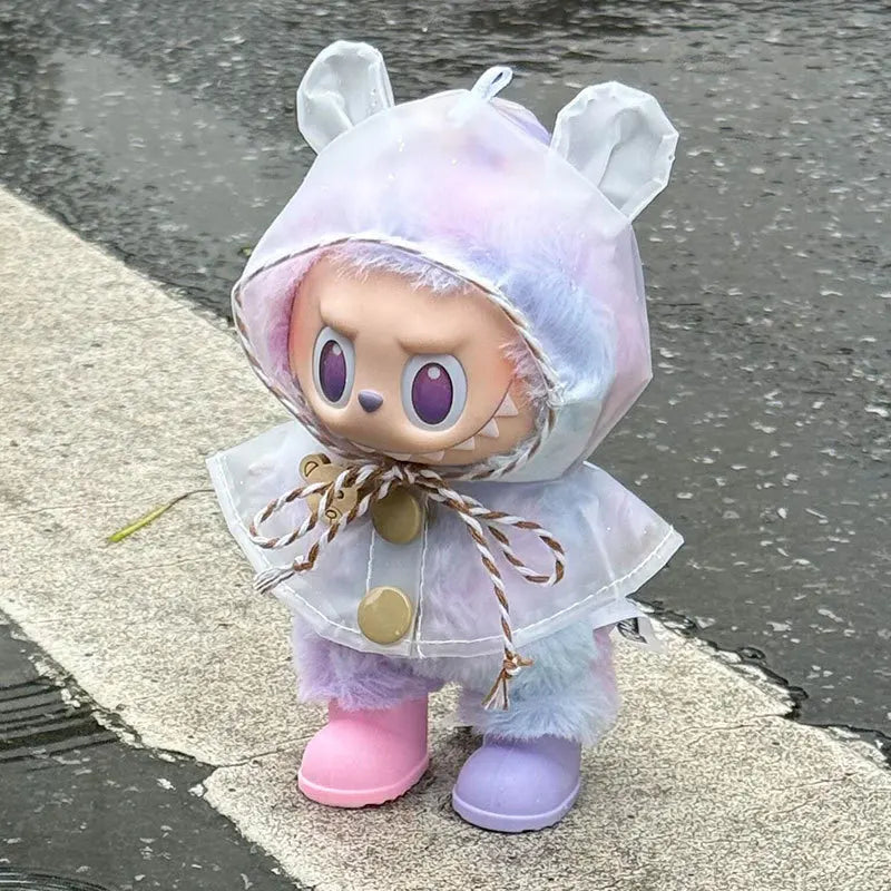 Labubu Raincoat & Boots Set – Fits 15–17cm Dolls