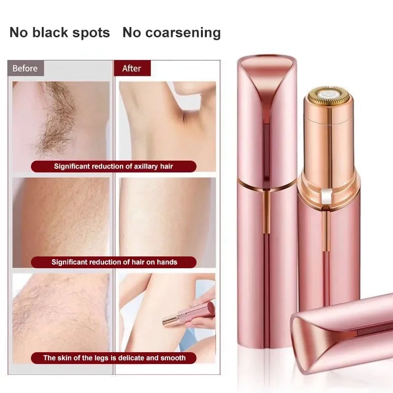 Electric Facial Hair Remover – Lipstick Shape, Painless & Portable Epilator for Eyebrows & Bikini Line