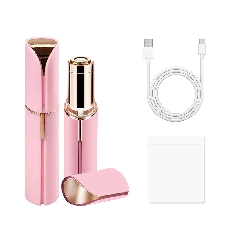 Electric Facial Hair Remover – Lipstick Shape, Painless & Portable Epilator for Eyebrows & Bikini Line