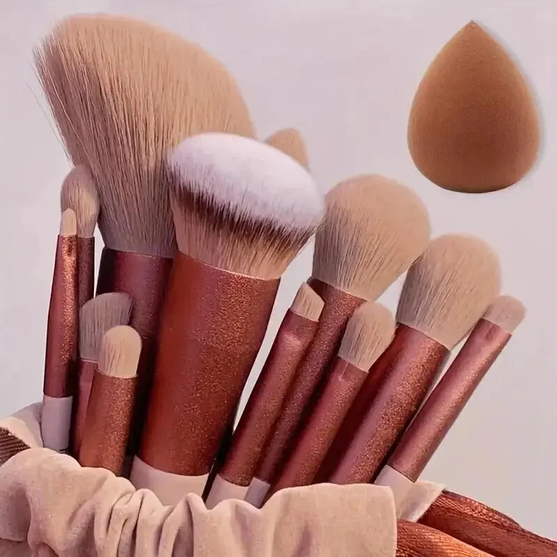 13PCS Soft Makeup Brush Set – Foundation, Eyeshadow & Blending Brushes