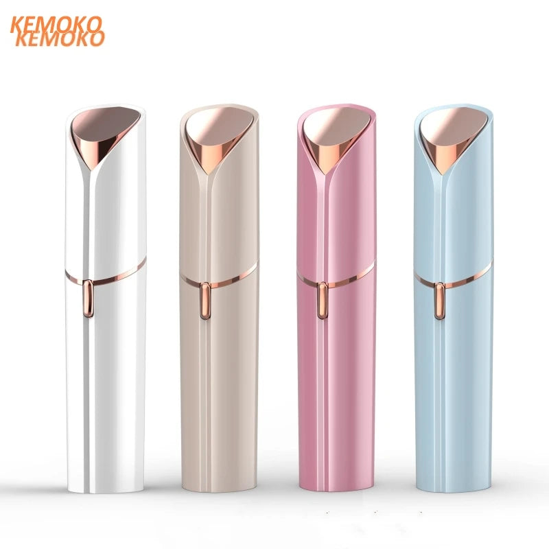 Electric Facial Hair Remover – Lipstick Shape, Painless & Portable Epilator for Eyebrows & Bikini Line