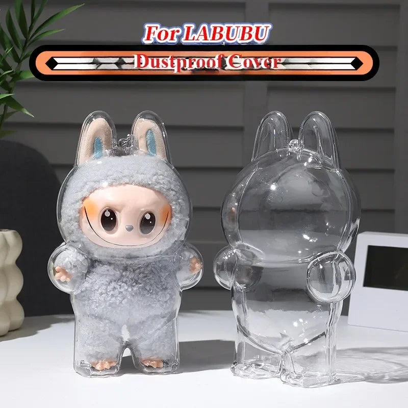 Labubu Transparent Display Case – Protective Doll Cover for Cute Elf & Plush Toys