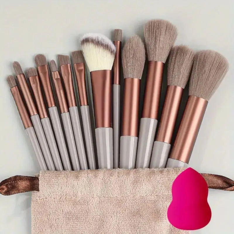 13PCS Soft Makeup Brush Set – Foundation, Eyeshadow & Blending Brushes