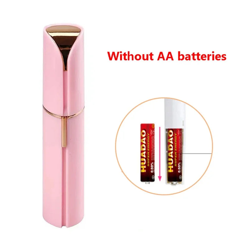Electric Facial Hair Remover – Lipstick Shape, Painless & Portable Epilator for Eyebrows & Bikini Line