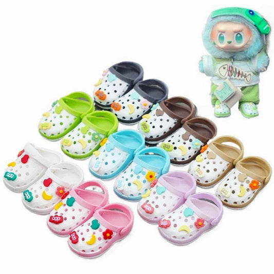 Mini Slippers for Labubu Doll – 17cm Cute Colorful Shoes