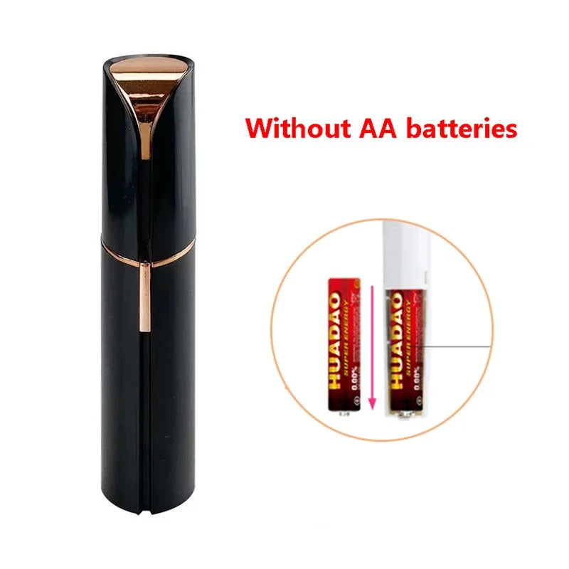 Electric Facial Hair Remover – Lipstick Shape, Painless & Portable Epilator for Eyebrows & Bikini Line