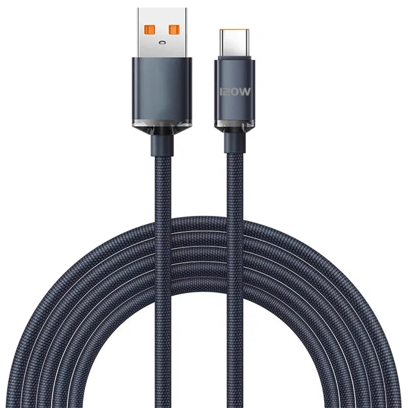 120W Fast Charging Cable – Durable USB-C for Android & More | Super Fast Charge