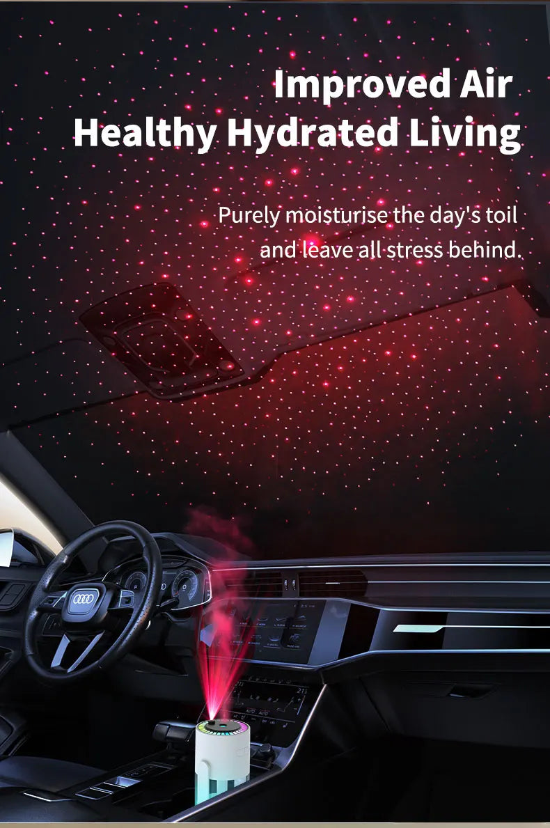 USB Starry Sky Humidifier – Heavy Fog Aromatherapy Diffuser for Car, Home & Desk