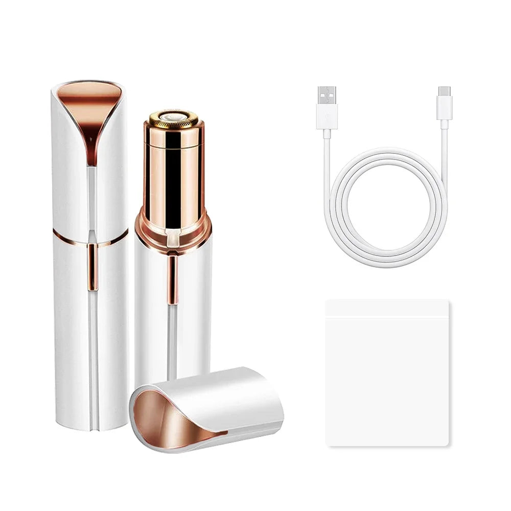 Electric Facial Hair Remover – Lipstick Shape, Painless & Portable Epilator for Eyebrows & Bikini Line