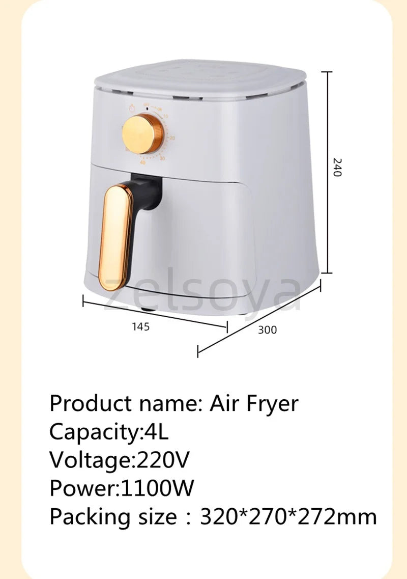 Premium Large Capacity Air Fryer – Oil-Free Smart Cooking with Visual Control