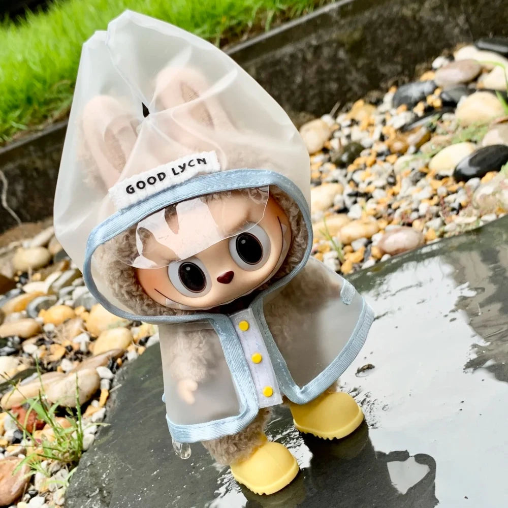 Labubu Raincoat & Boots Set – Fits 15–17cm Dolls