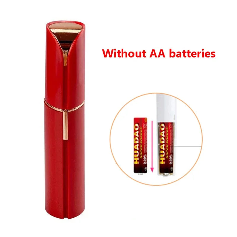 Electric Facial Hair Remover – Lipstick Shape, Painless & Portable Epilator for Eyebrows & Bikini Line