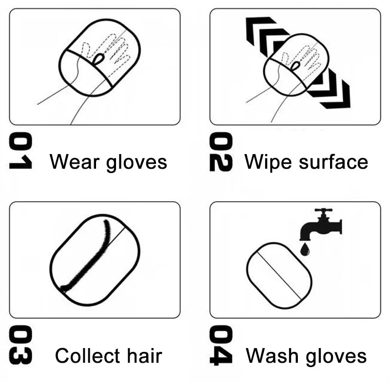 PetPro DuoGlide™ – Static Pet Hair Remover Mitt (3pcs)