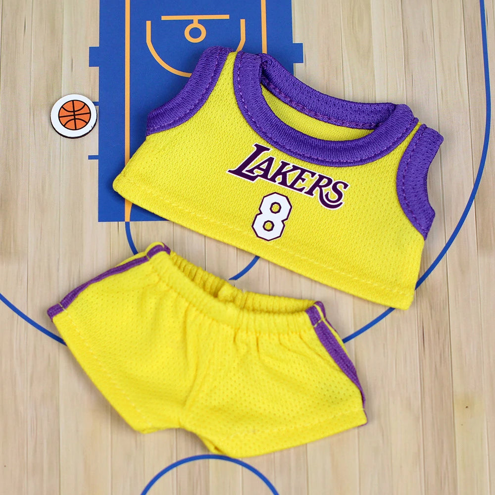Mini Basketball Outfit for 17cm Labubu Dolls – Jersey & Shorts Set (No Doll)