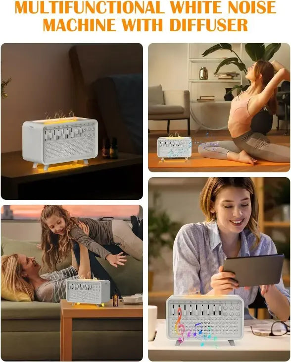 Sleep Better Every Night – 4-in-1 White Noise Machine with LED Night Light, Bluetooth Speaker & Humidifier