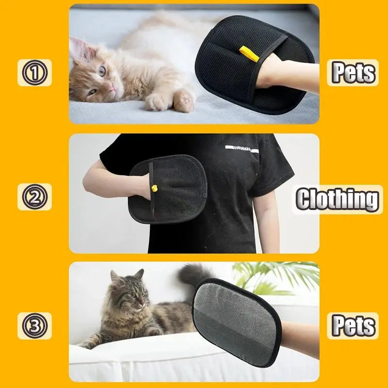 PetPro DuoGlide™ – Static Pet Hair Remover Mitt (3pcs)