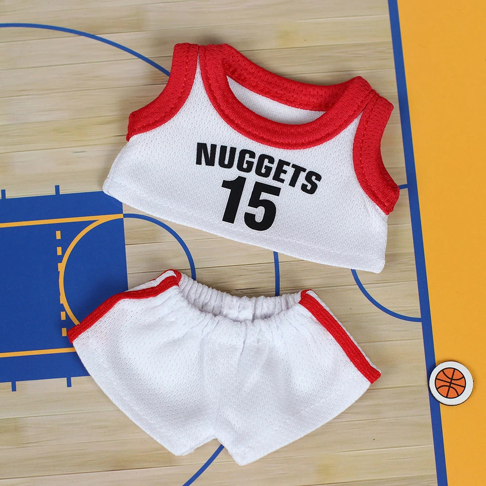 Mini Basketball Outfit for 17cm Labubu Dolls – Jersey & Shorts Set (No Doll)