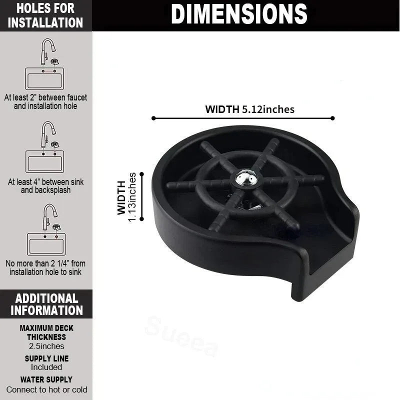 Automatic Cup Rinser – High Pressure Glass Washer for Kitchen Sink