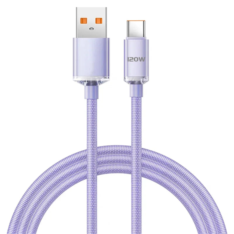 120W Fast Charging Cable – Durable USB-C for Android & More | Super Fast Charge