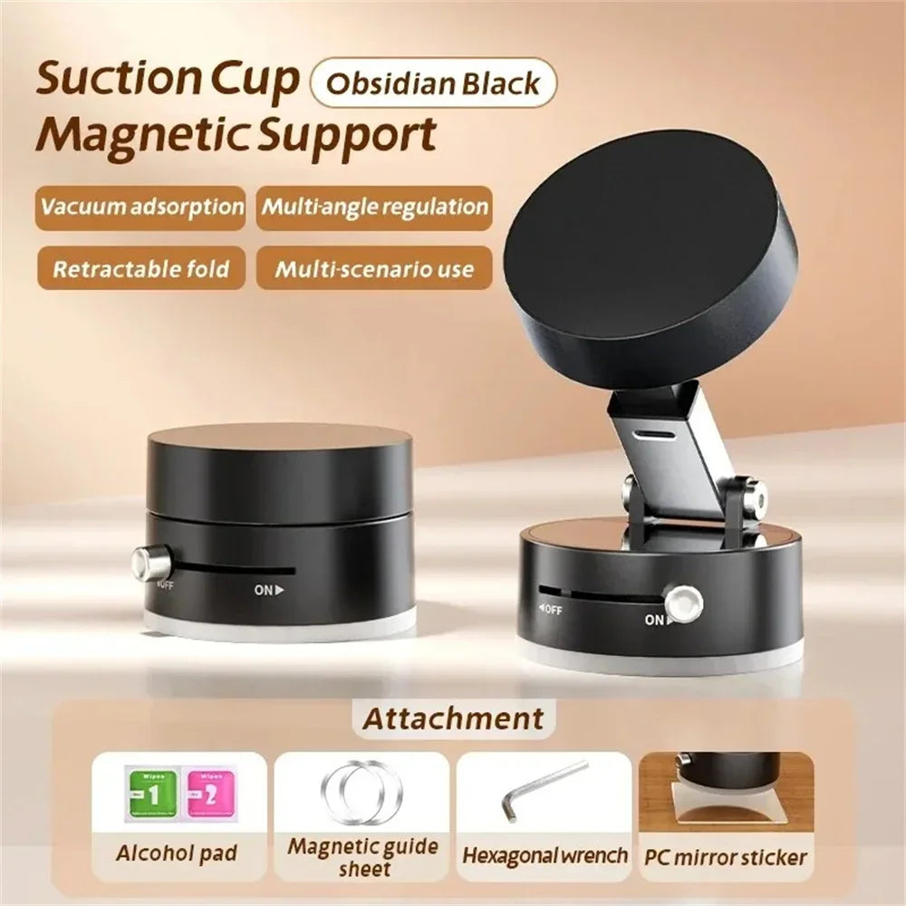 Adjustable Magnetic Car Phone Mount – Double-Sided Suction Cup Holder for Dashboard & Windshield