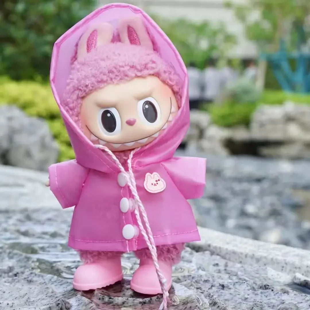 Labubu Raincoat & Boots Set – Fits 15–17cm Dolls