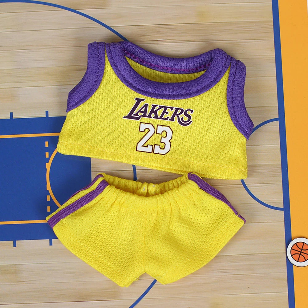 Mini Basketball Outfit for 17cm Labubu Dolls – Jersey & Shorts Set (No Doll)