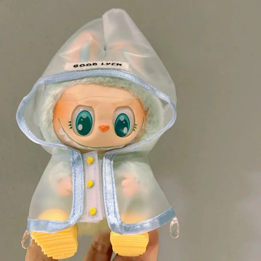 Labubu Raincoat & Boots Set – Fits 15–17cm Dolls