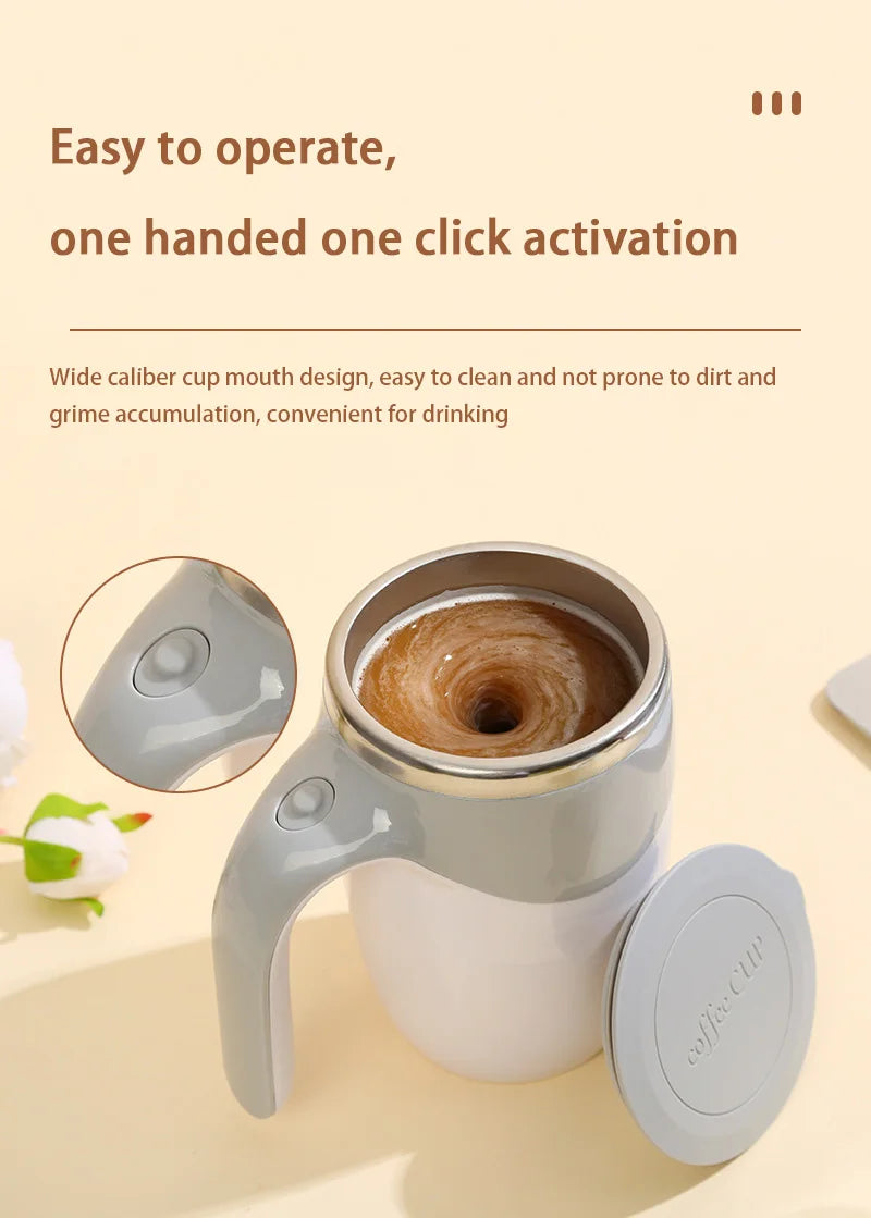 Self-Stirring Coffee Mug – Automatic Magnetic Mixer for Coffee, Milk & More