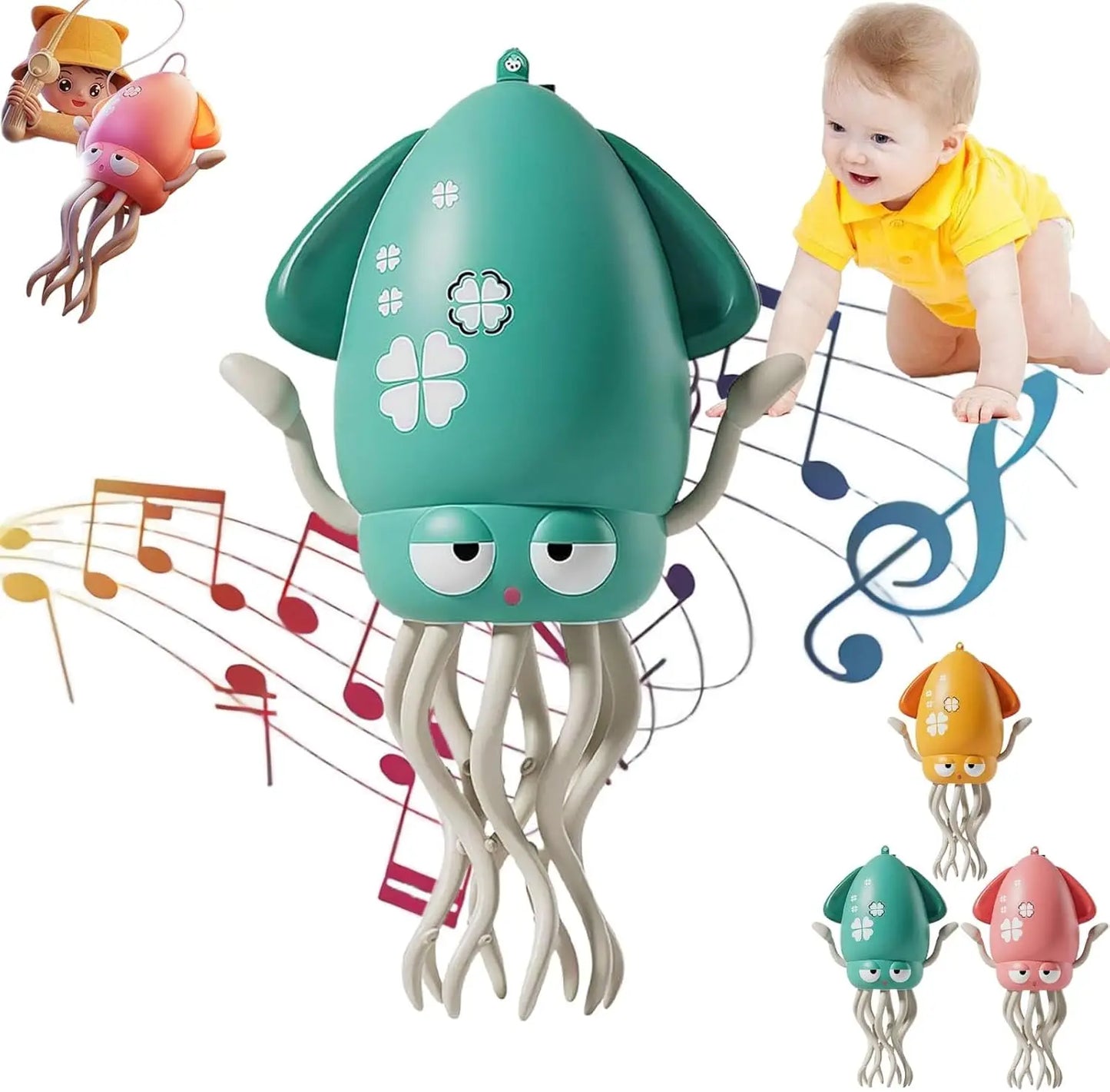 Electric Dancing Octopus – Anti-Stress Toy with Lights & Music for Kids & Pets