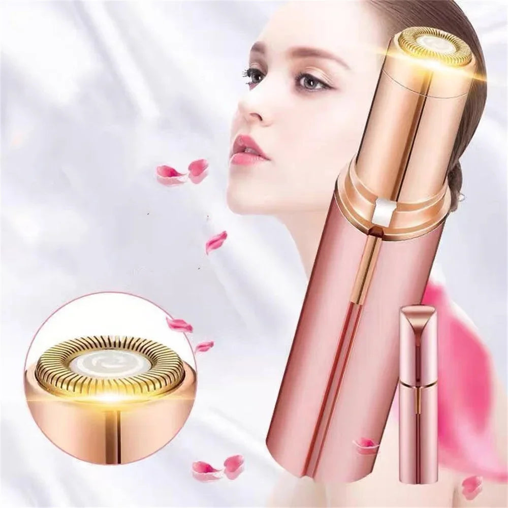 Electric Facial Hair Remover – Lipstick Shape, Painless & Portable Epilator for Eyebrows & Bikini Line