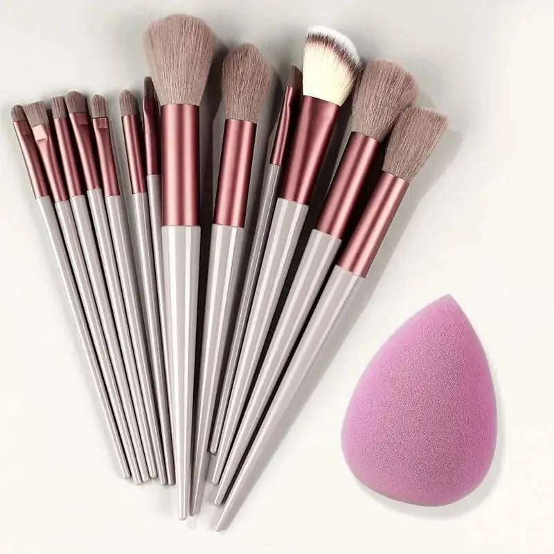 13PCS Soft Makeup Brush Set – Foundation, Eyeshadow & Blending Brushes