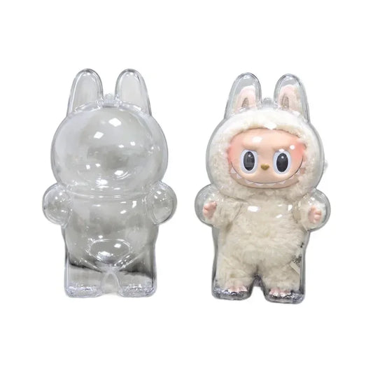 Labubu Transparent Display Case – Protective Doll Cover for Cute Elf & Plush Toys