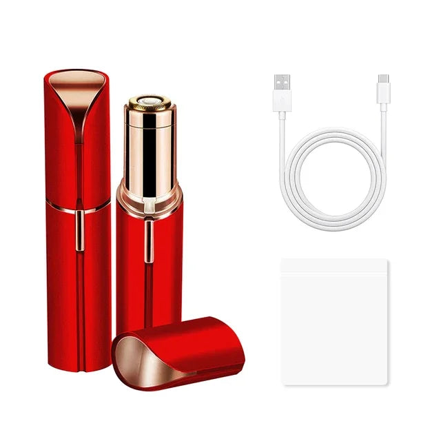 Electric Facial Hair Remover – Lipstick Shape, Painless & Portable Epilator for Eyebrows & Bikini Line