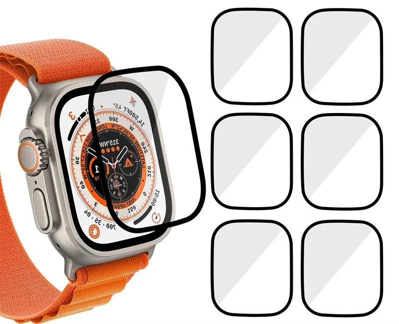 3D Full Cover Screen Protector for Apple Watch – Ultra, Series 9/8/7/6/SE/5/4/3 – 49mm/45mm/44mm/41mm/40mm – Soft Hydrogel Film