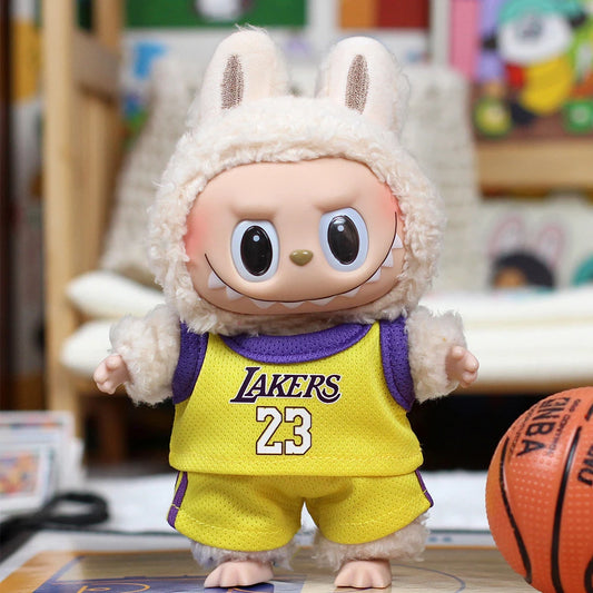 Mini Basketball Outfit for 17cm Labubu Dolls – Jersey & Shorts Set (No Doll)