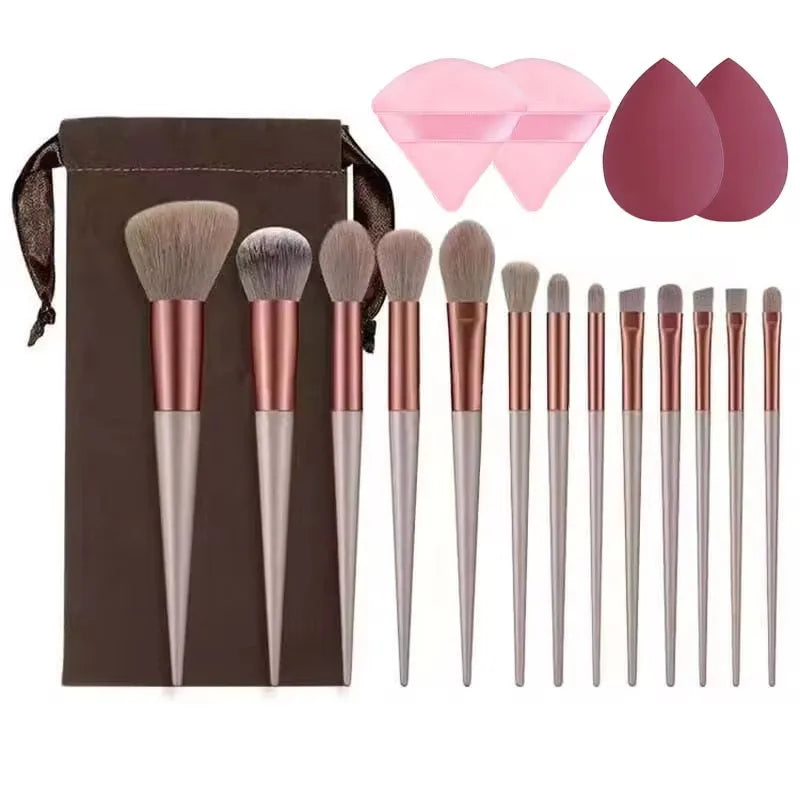 13PCS Soft Makeup Brush Set – Foundation, Eyeshadow & Blending Brushes