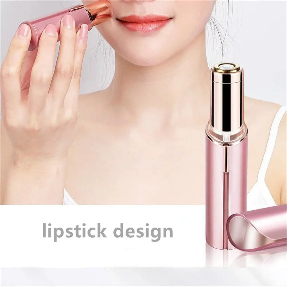 Electric Facial Hair Remover – Lipstick Shape, Painless & Portable Epilator for Eyebrows & Bikini Line