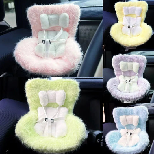 Mini Car Seat for Labubu Dolls – 17cm Safety Chair Plush Car Decor